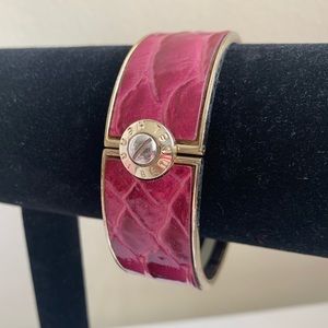 Henri Bendel Pink Embossed Leather Bangle